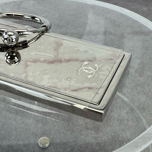 NEW Chanel Metal Mirror Silver Keychain NEW - Picture 7 of 7